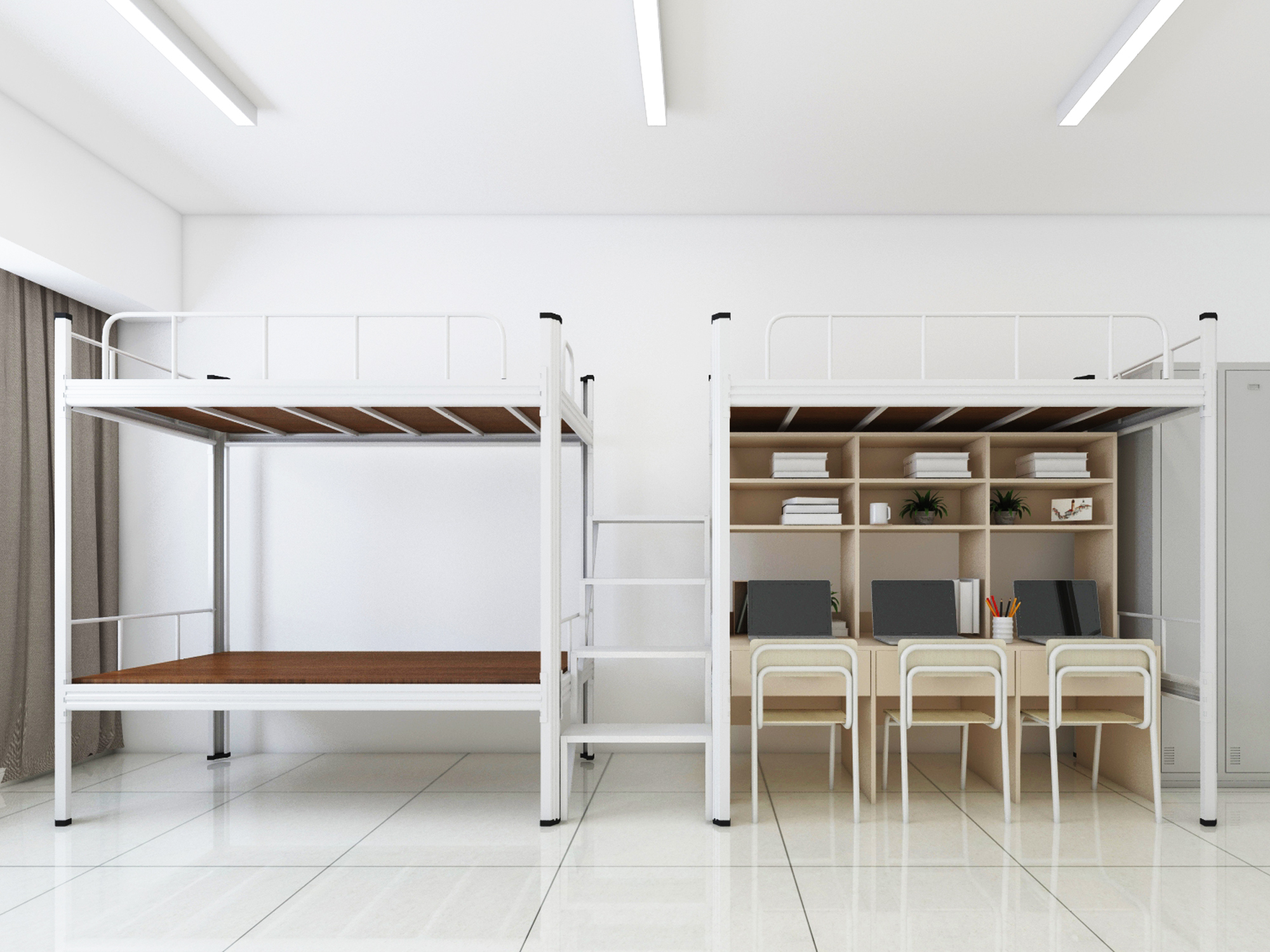 三人位连体公寓床由振华出品