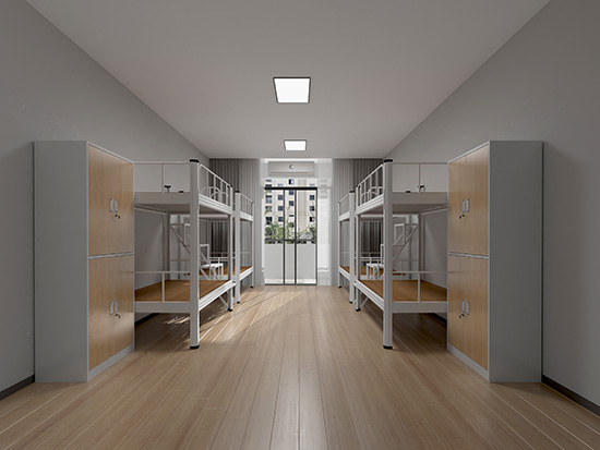 双层铁架床厂家将楼梯和柜子二合一！