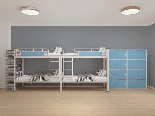 见过宿舍一体双层铁床吗？