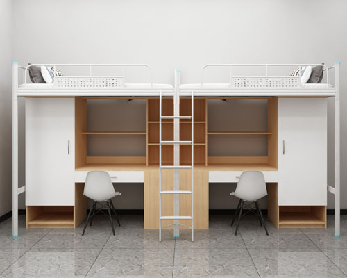 学生双层铁床带柜子的有吗？